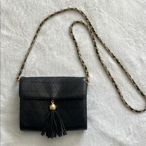 Talbots Black Crossbody Bag with Tassel Detail